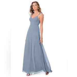 Azazie | Everlee dress dusty blue